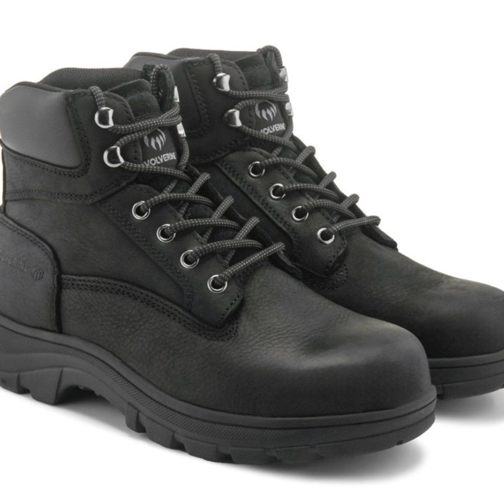 Wolverine Men's Black Rugged Leather Boots